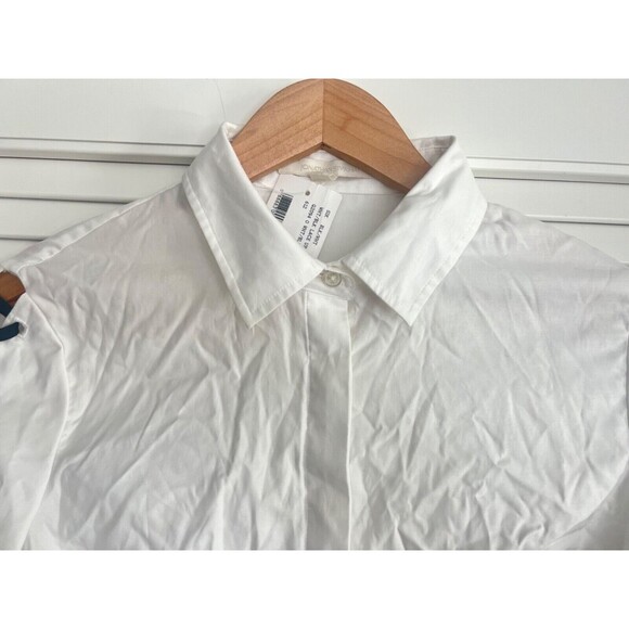 JONATHAN SIMKHAI White Lace Up Bell Sleeve Tier Polin Shirt S Business Office - Picture 5 of 11